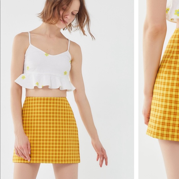 Urban yellow check skirt never worn - Picture 2 of 2